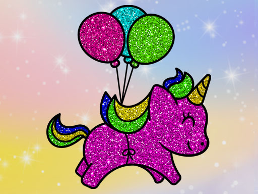 Coloring Book: Glittered Unicorns Online Game